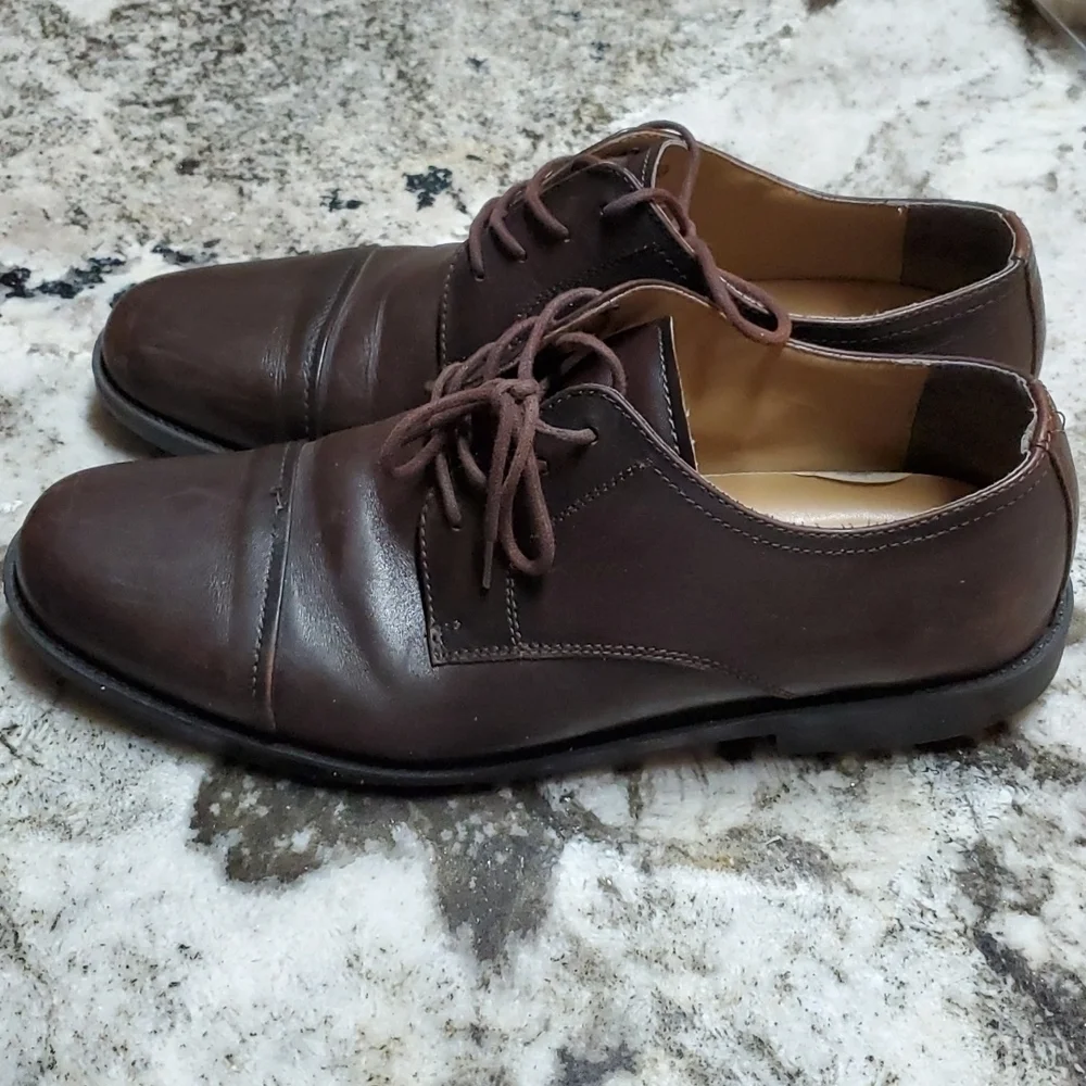 Chaps Loafers Mens 10.5 Dress Shoes Brown Oxford Loafers